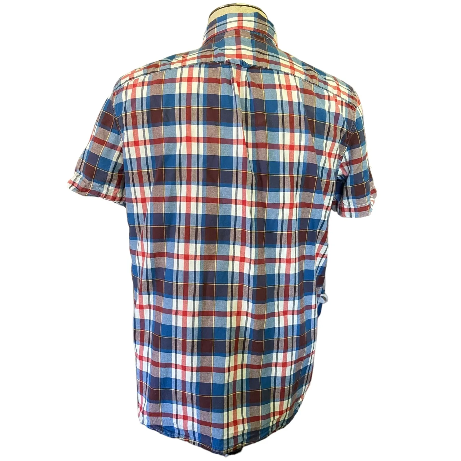 American Eagle Plaid Cotton Short Sleeve Shirt Size Large