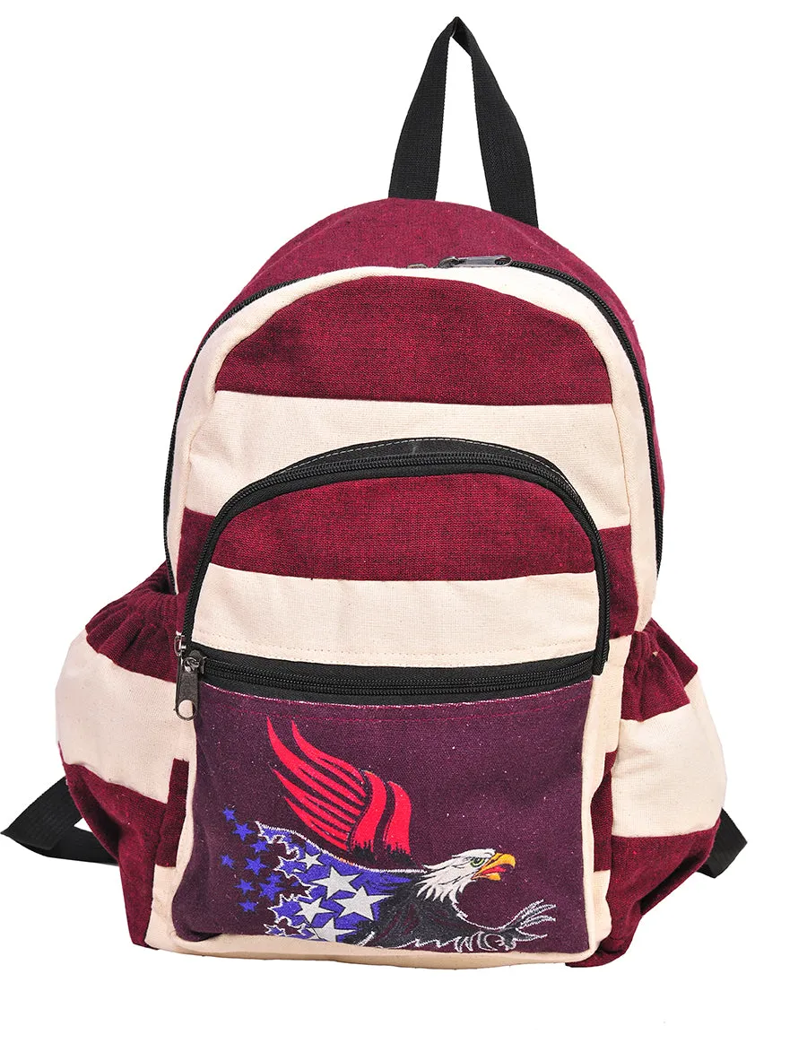 American Flag Bald Eagle Hemp Back Pack