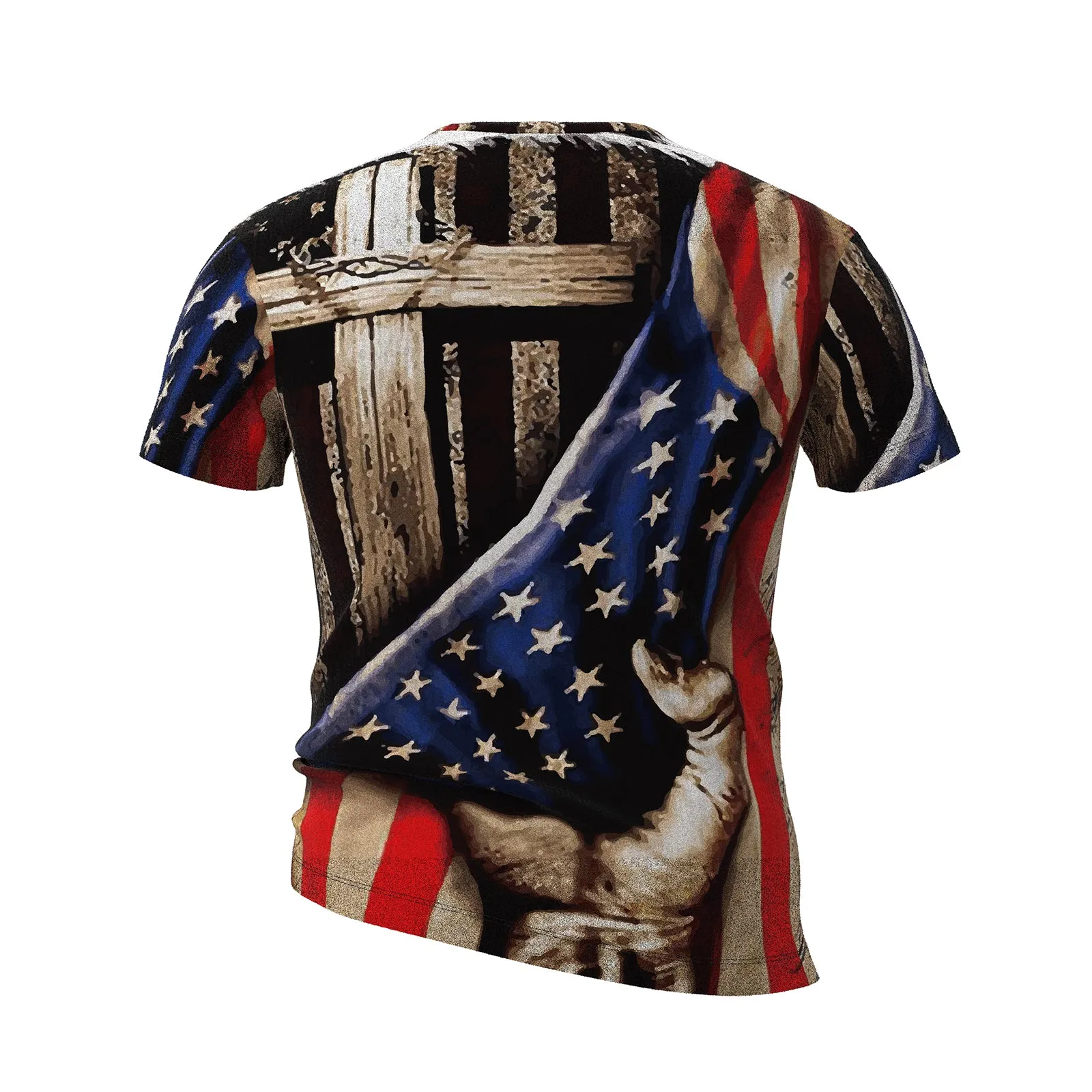 AMERICAN' FLAG CROSS PRINTED TEE