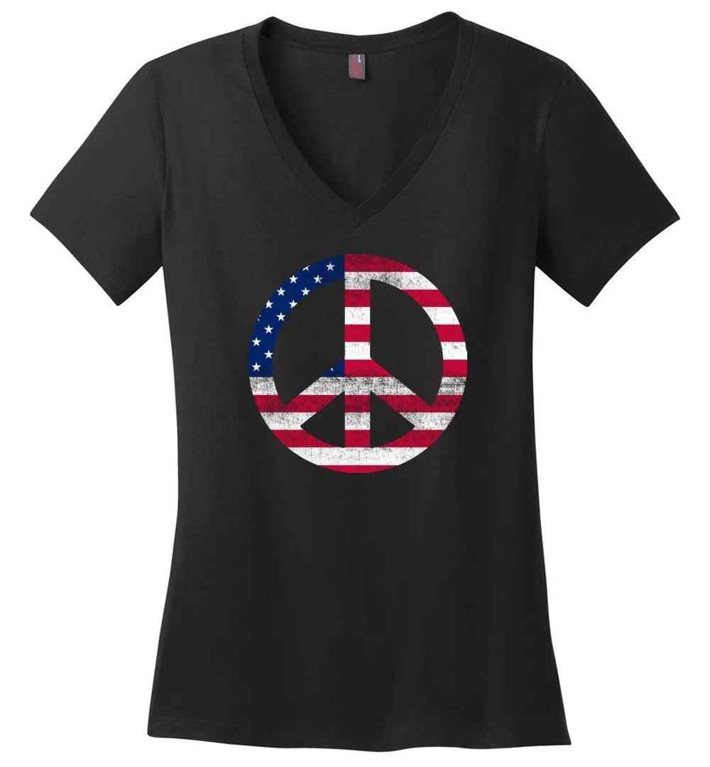 American Peace Sign Vneck