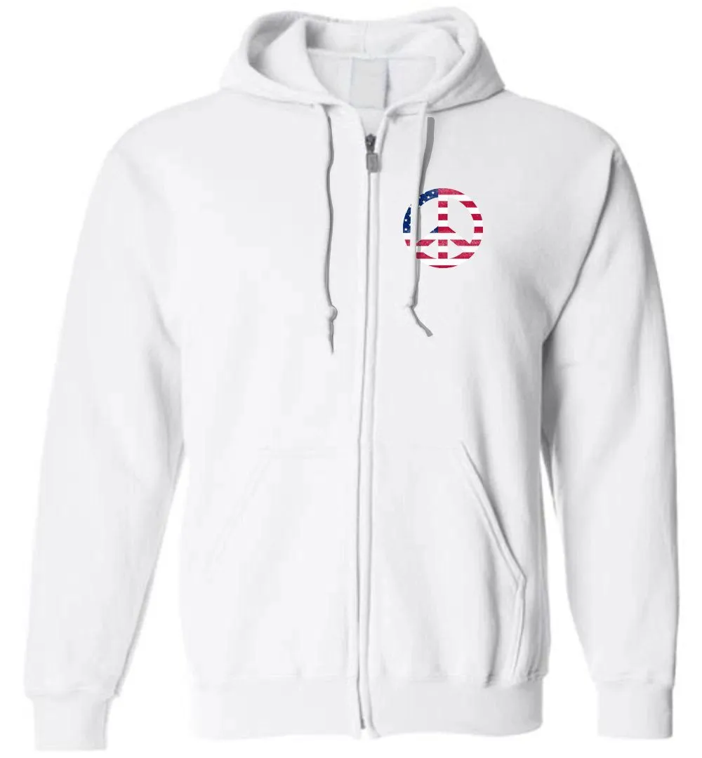 American Peace Sign - Zip Hoodie