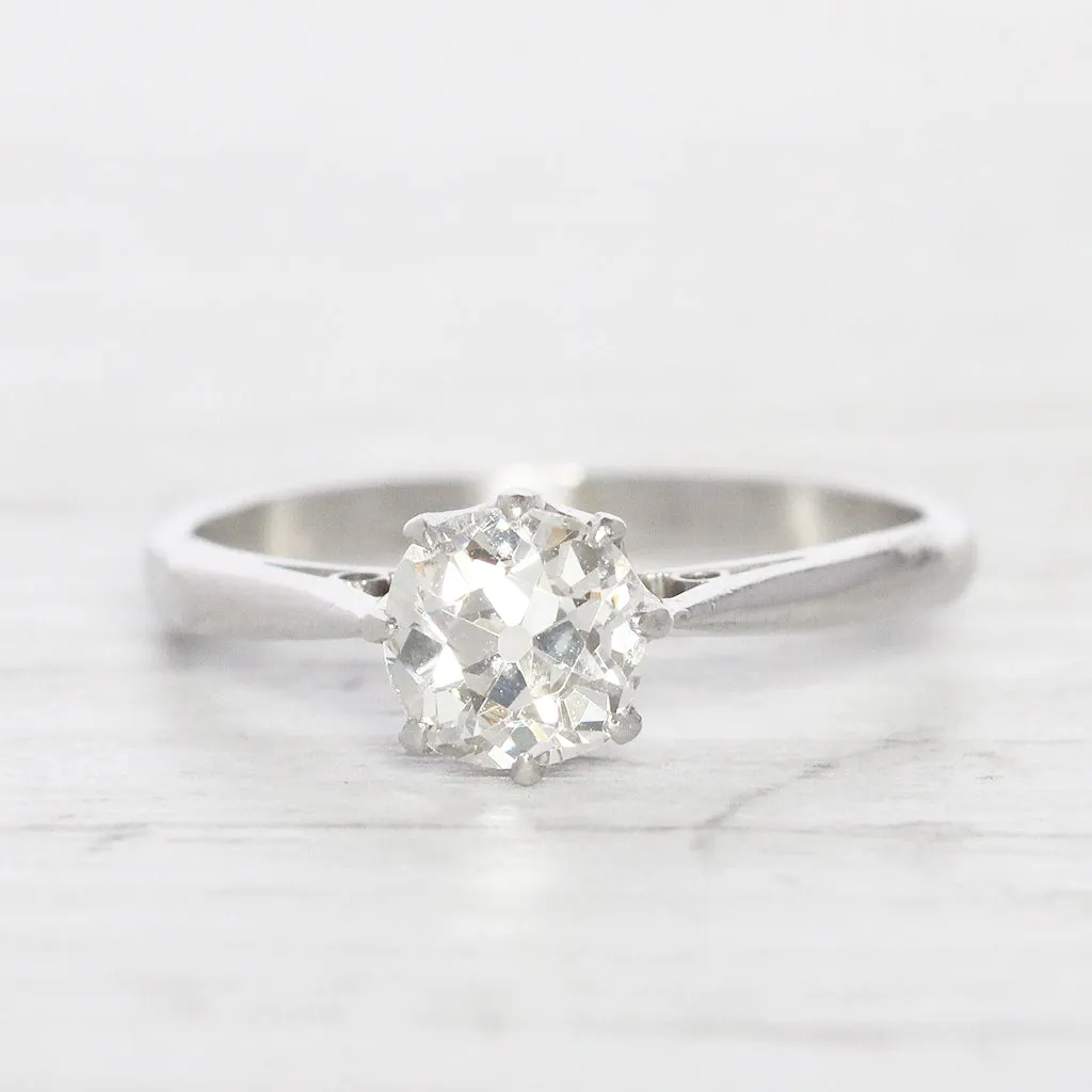 Art Deco 0.75 Carat Old Mine Cut Diamond Solitaire