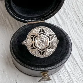 Art Deco Engagement Ring, Old Euro 0.35.