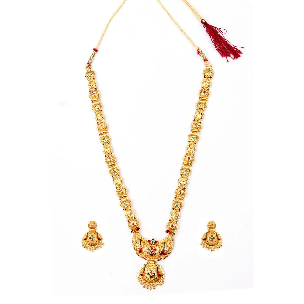 Bhavi Jewels Forming Look Long  Necklace Set