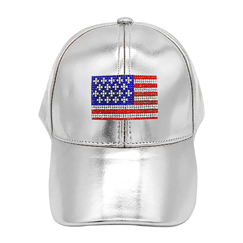 Bling American USA Flag Baseball Cap