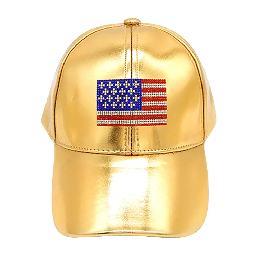 Bling American USA Flag Baseball Cap