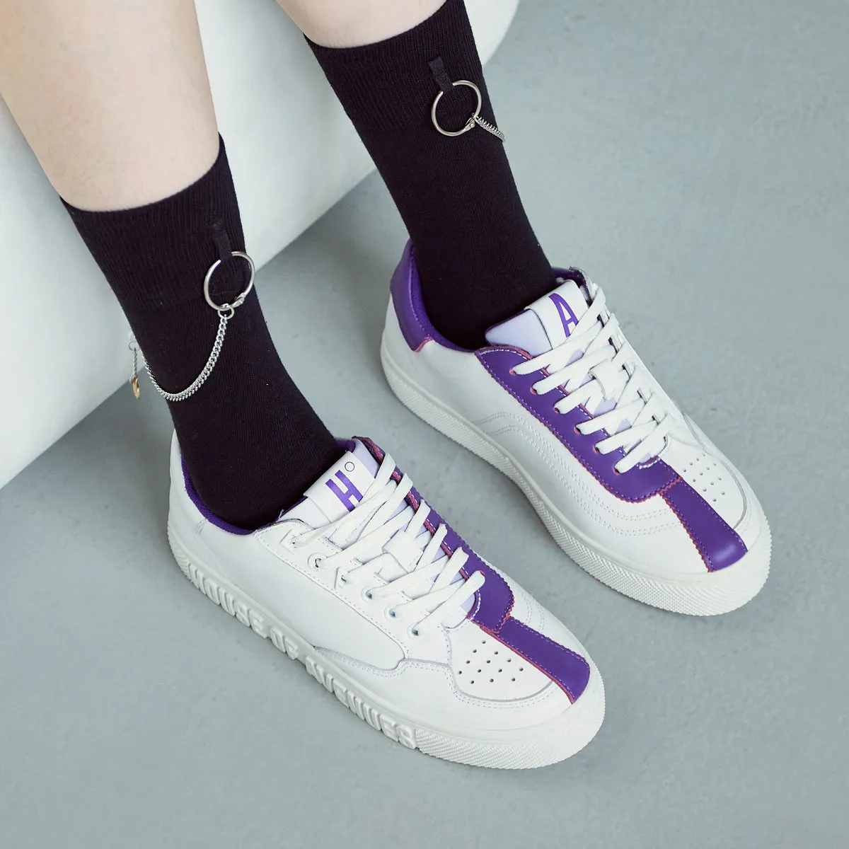 Block Me Now Ladies' Contrast Look Sneaker 5772 Purple