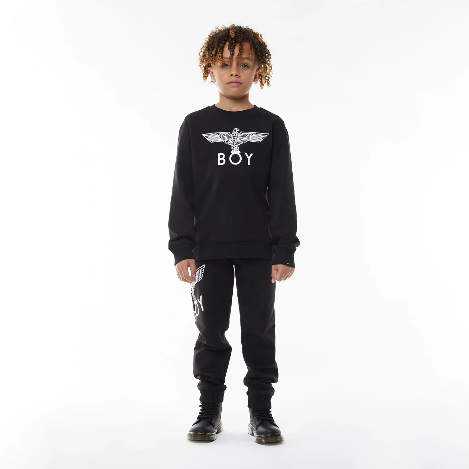 BOY EAGLE KIDS SWEATSHIRT - BLACK