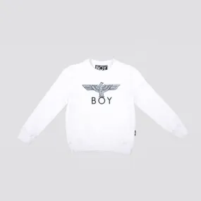 BOY EAGLE KIDS SWEATSHIRT - WHITE / BLACK