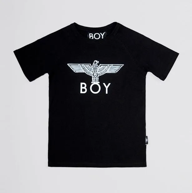 BOY EAGLE KIDS T-SHIRT - BLACK/WHITE