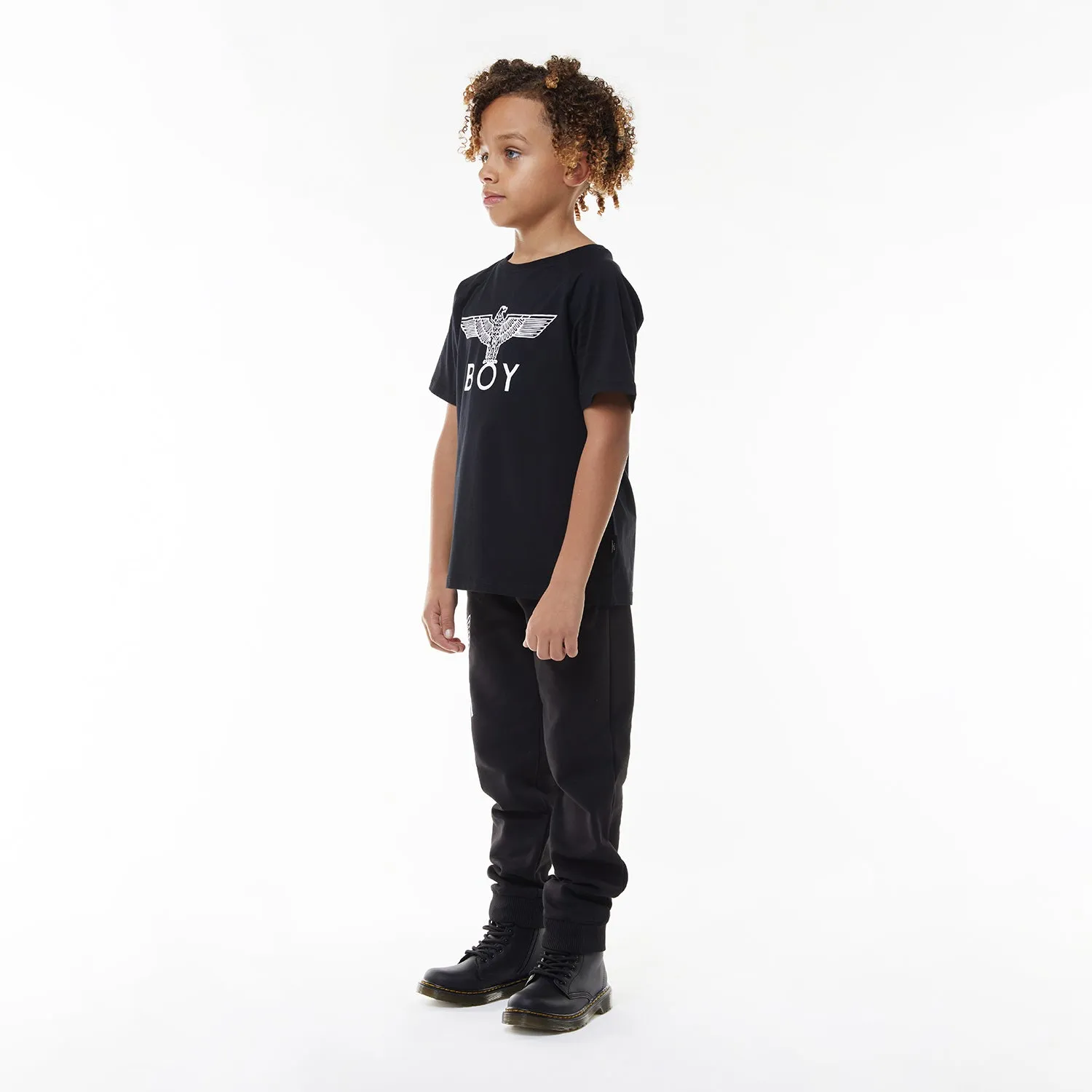 BOY EAGLE KIDS T-SHIRT - BLACK/WHITE