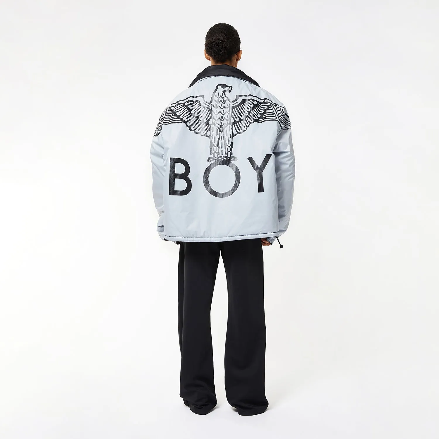 BOY EAGLE REVERSIBLE JACKET - BLACK/SILVER