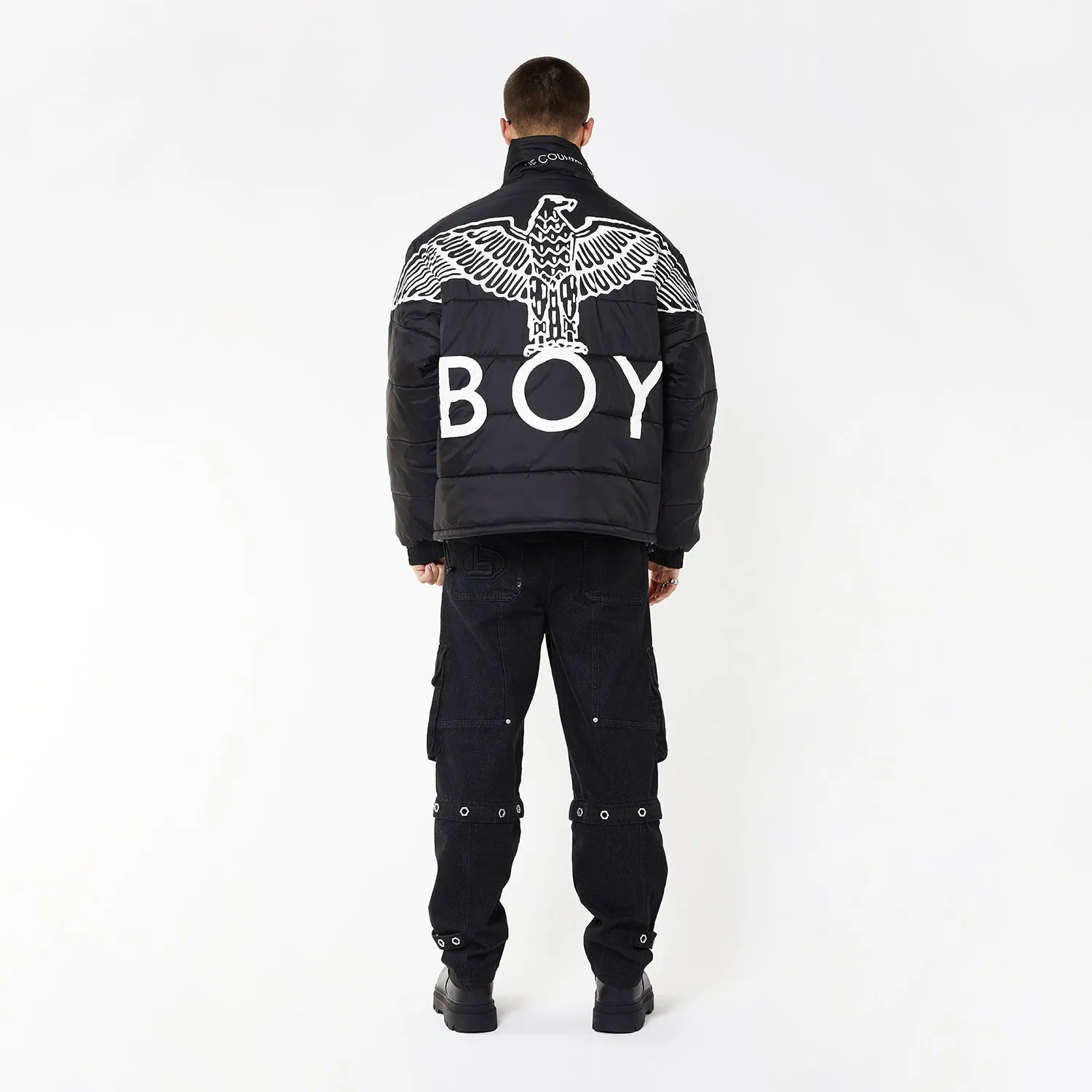 BOY EAGLE REVERSIBLE JACKET - BLACK/SILVER