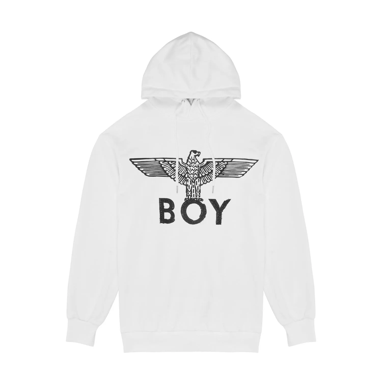 BOY EAGLE SCRIBBLE HOODIE - WHITE/BLACK