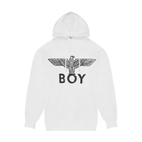 BOY EAGLE SCRIBBLE HOODIE - WHITE/BLACK