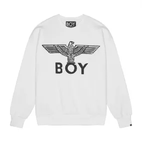 BOY EAGLE SCRIBBLE SWEATSHIRT - WHITE/BLACK