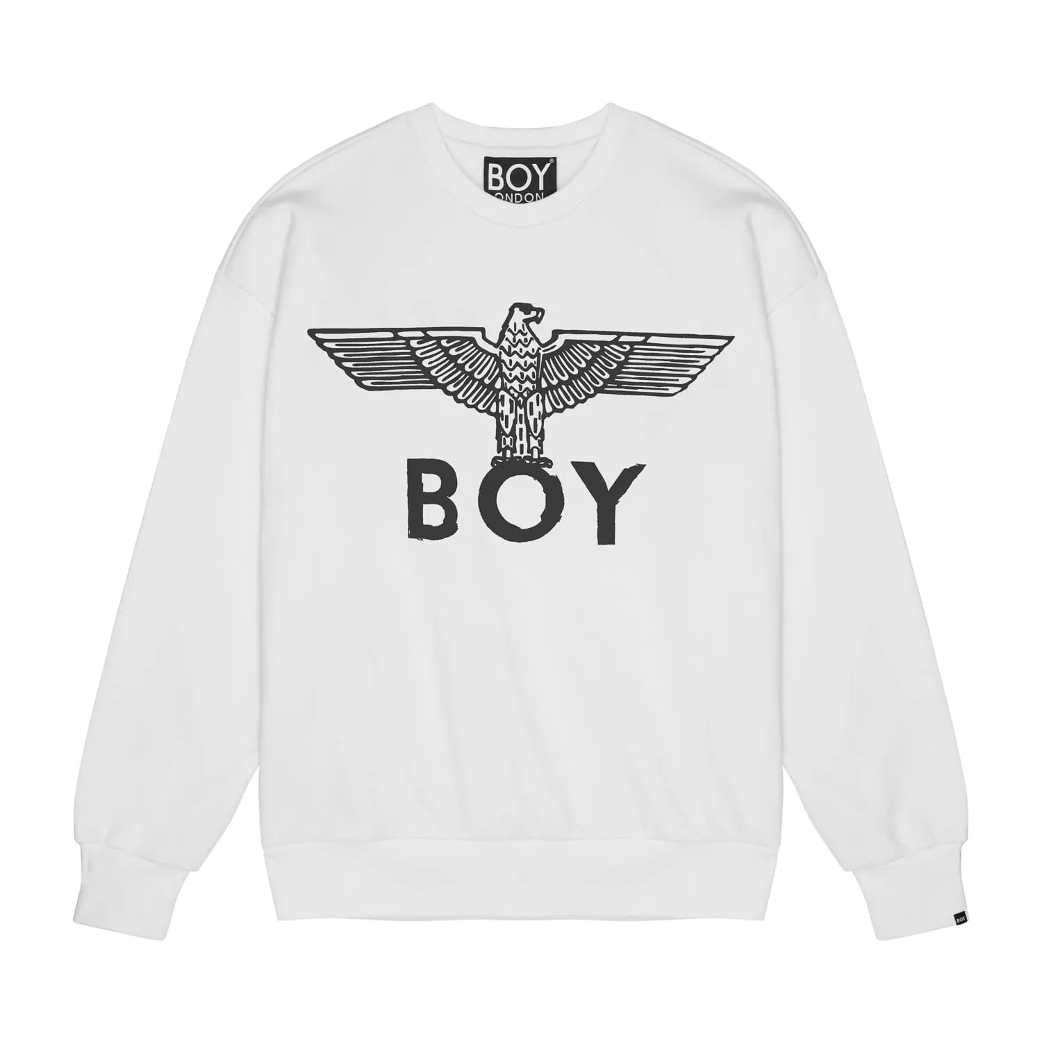 BOY EAGLE SCRIBBLE SWEATSHIRT - WHITE/BLACK