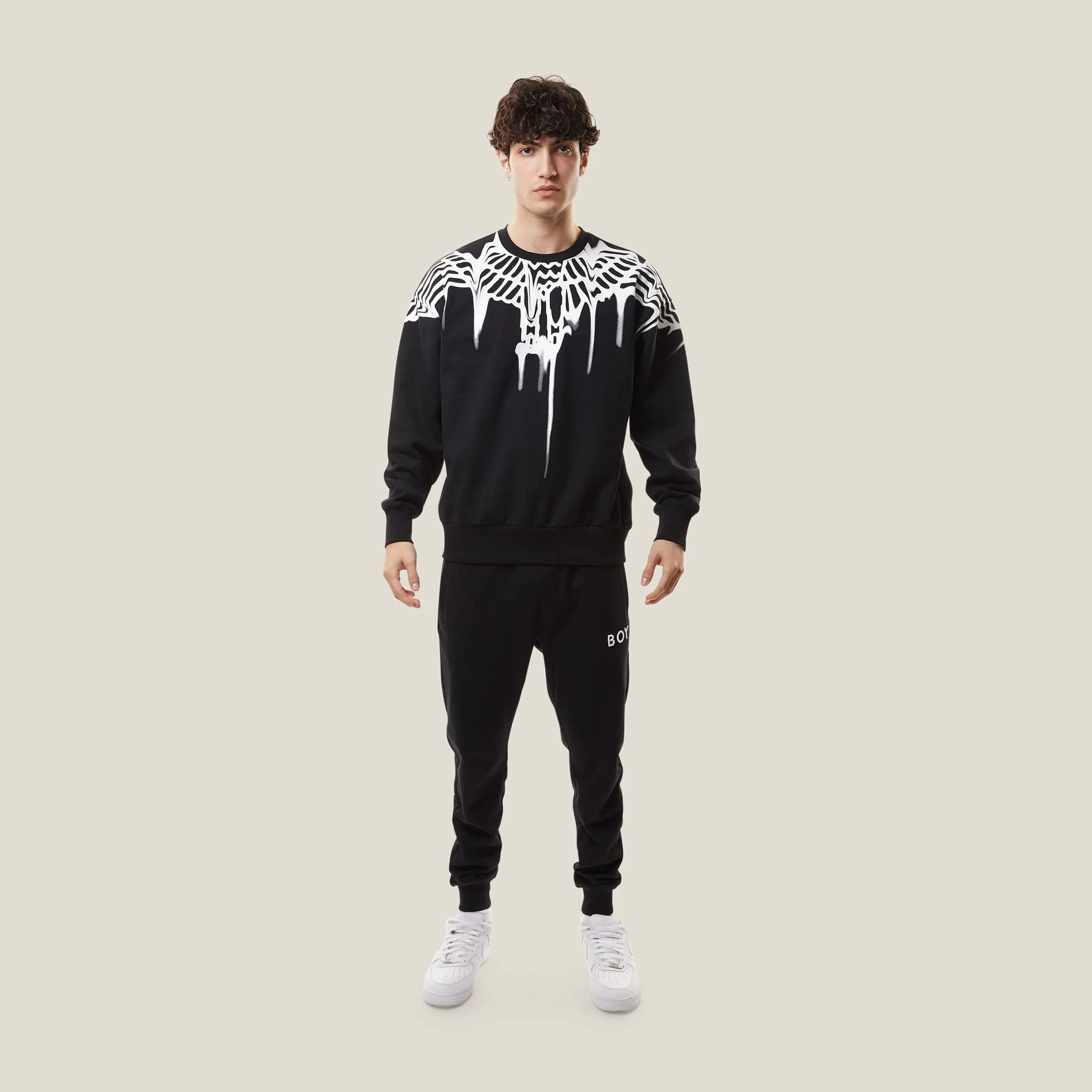 BOY EAGLE SMUDGE SWEATSHIRT - BLACK