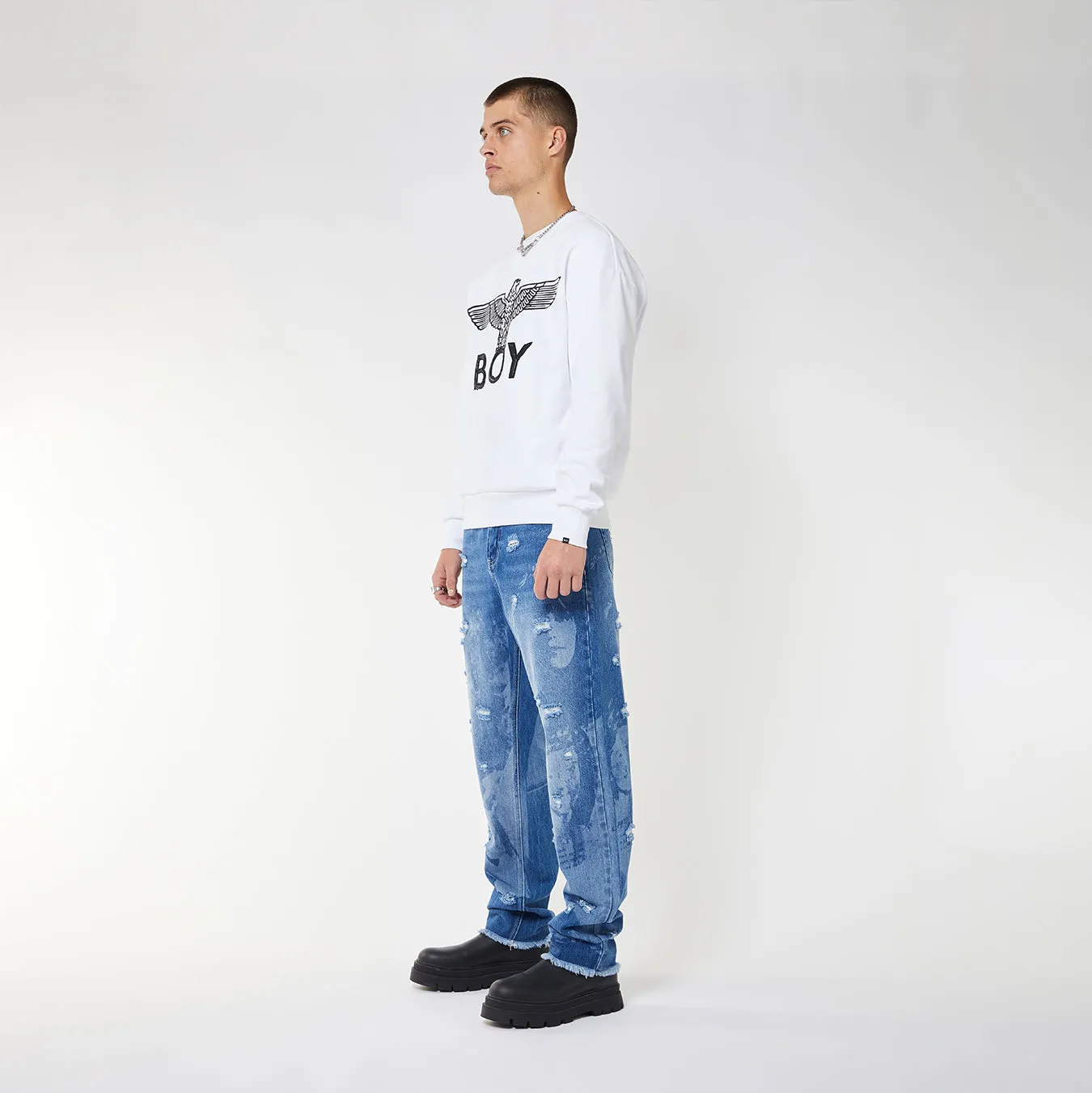 BOY EAGLE SWEATSHIRT - WHITE