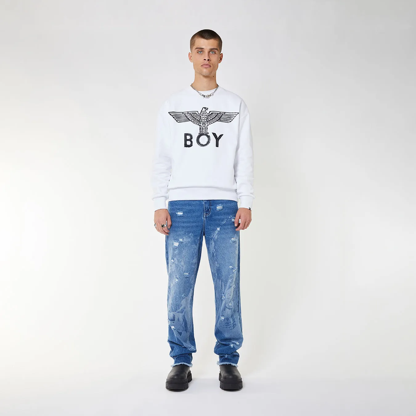 BOY EAGLE SWEATSHIRT - WHITE