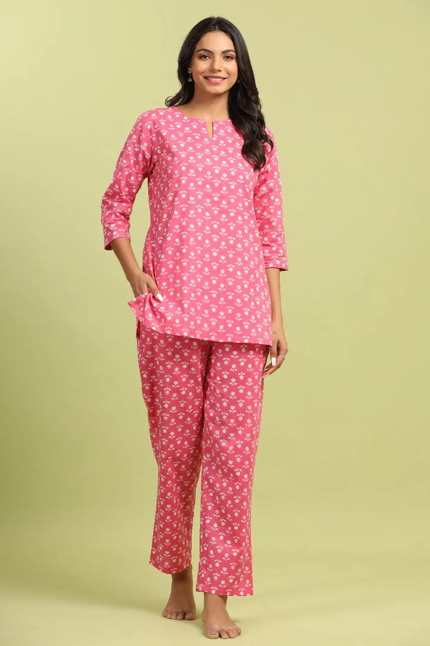 Buti on Pink Cotton Top Set