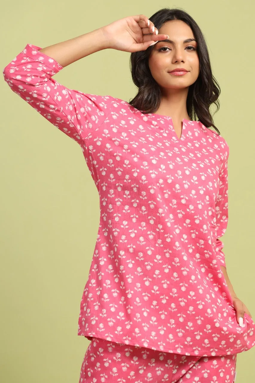 Buti on Pink Cotton Top Set