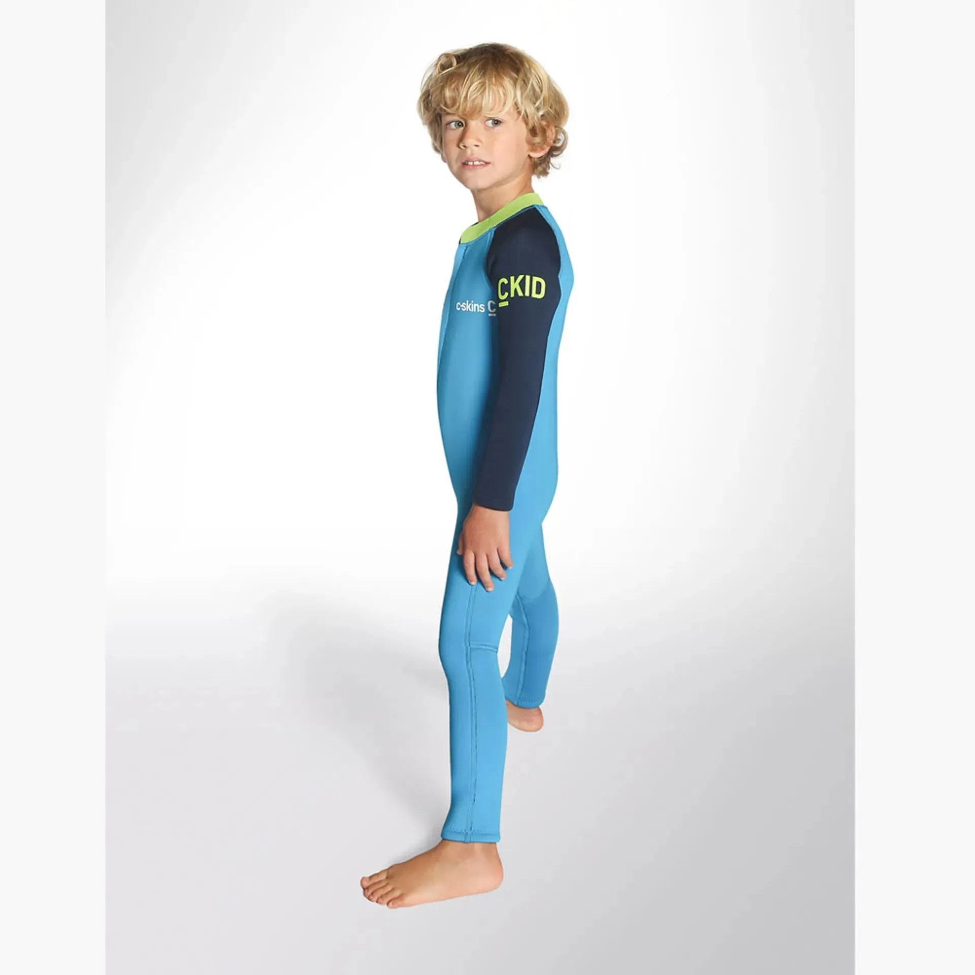 C-Skins C-Kid Baby Steamer Wetsuit - Cyan, Navy & Lime