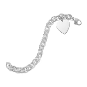 Cable Bracelet with 21mm Heart- M H W ACCESSORIES