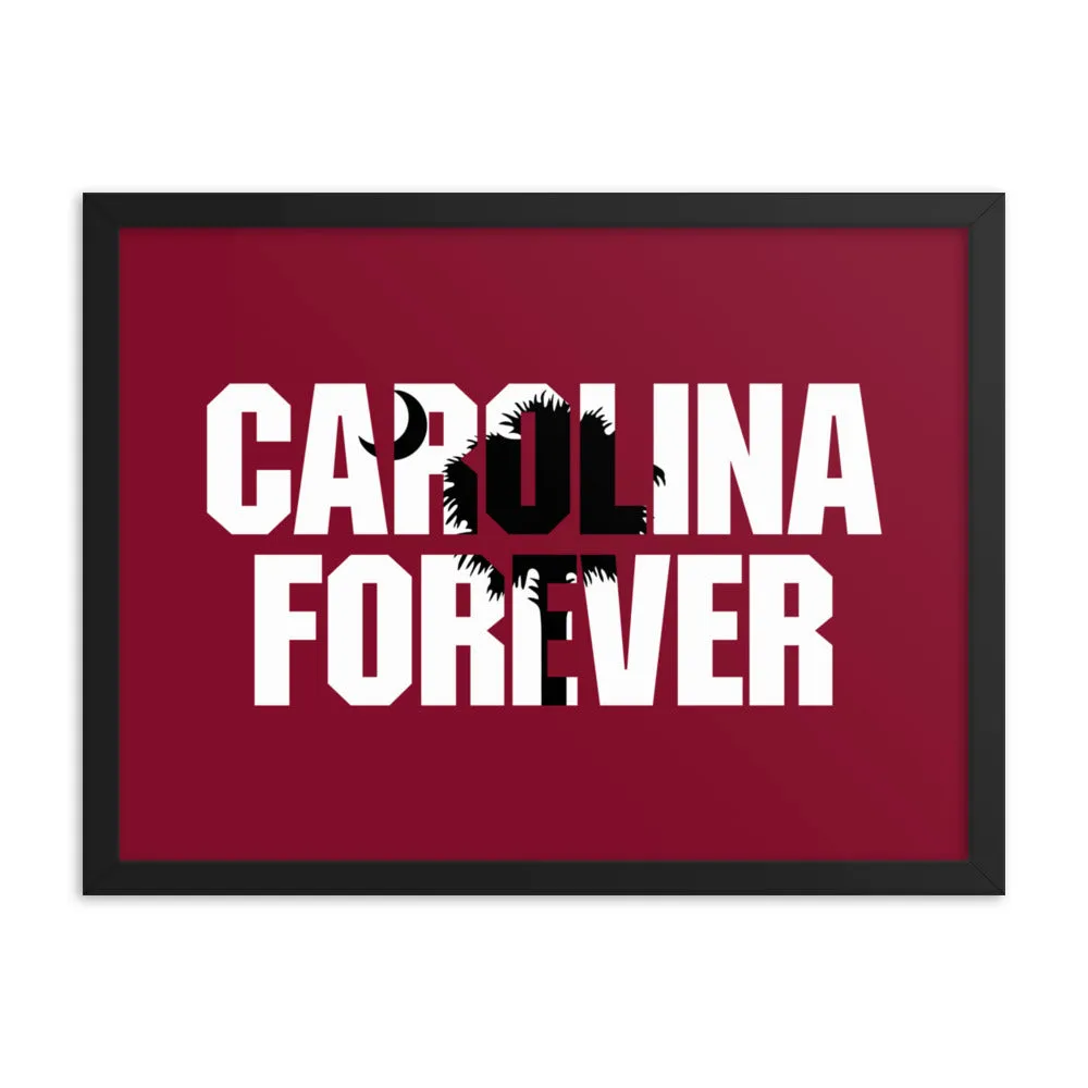 Carolina Forever - Garnet Script - Framed Poster