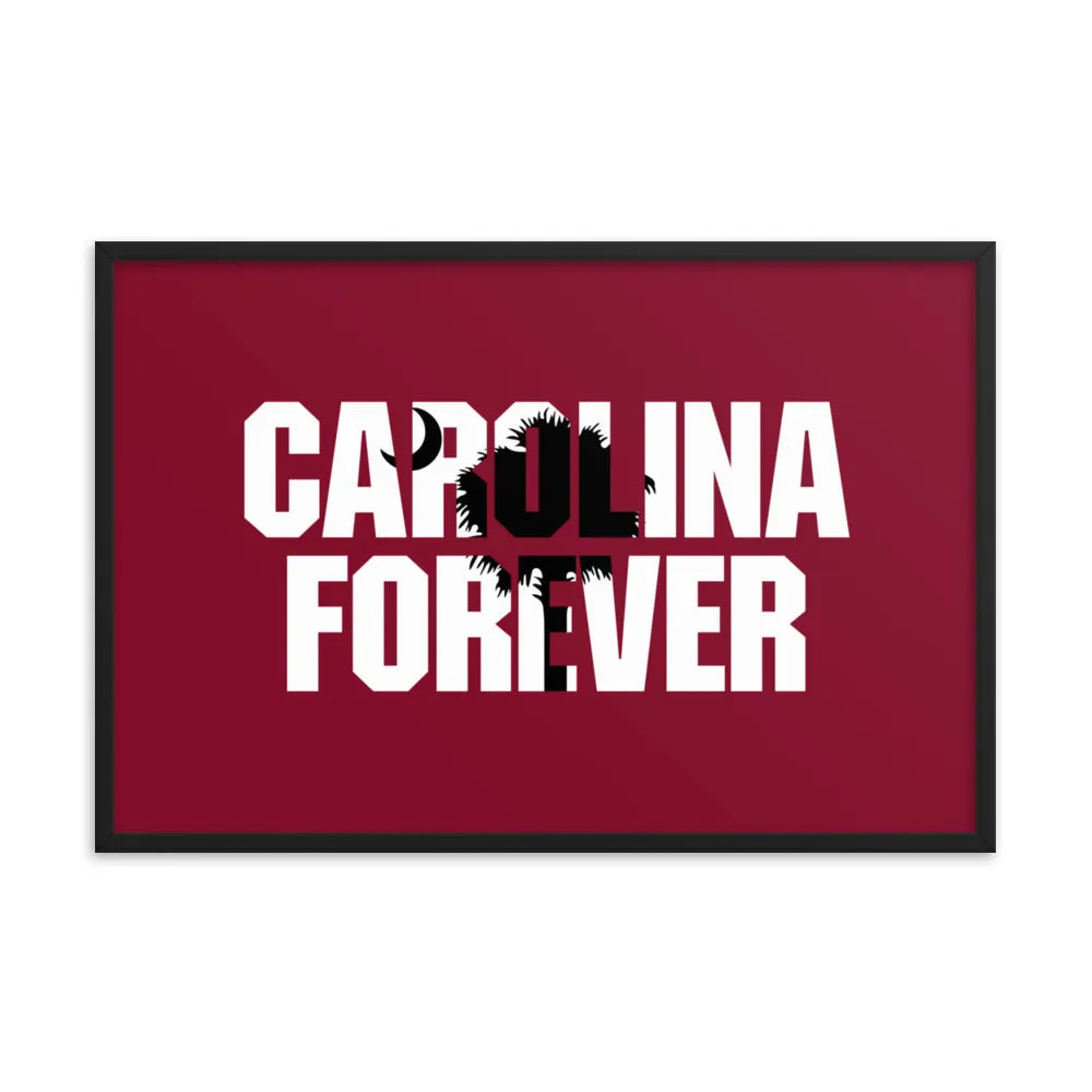 Carolina Forever - Garnet Script - Framed Poster