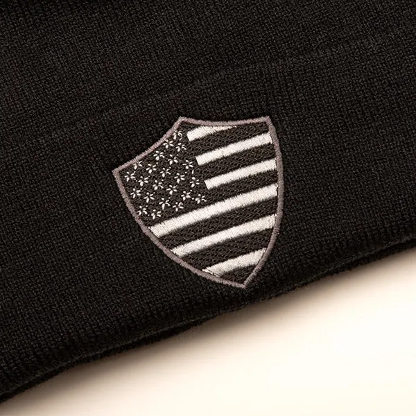 Classic Beanie| Blackout American Shield