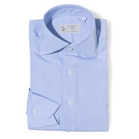 Cotton End-on-End Spread Collar Shirt