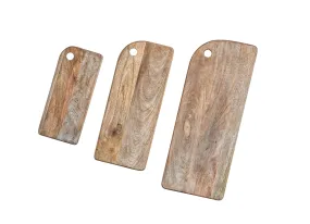 Creative Co-op Rectangle Mango Wood (Set of 3 Sizes) Cheese/Cutting Board, Brown