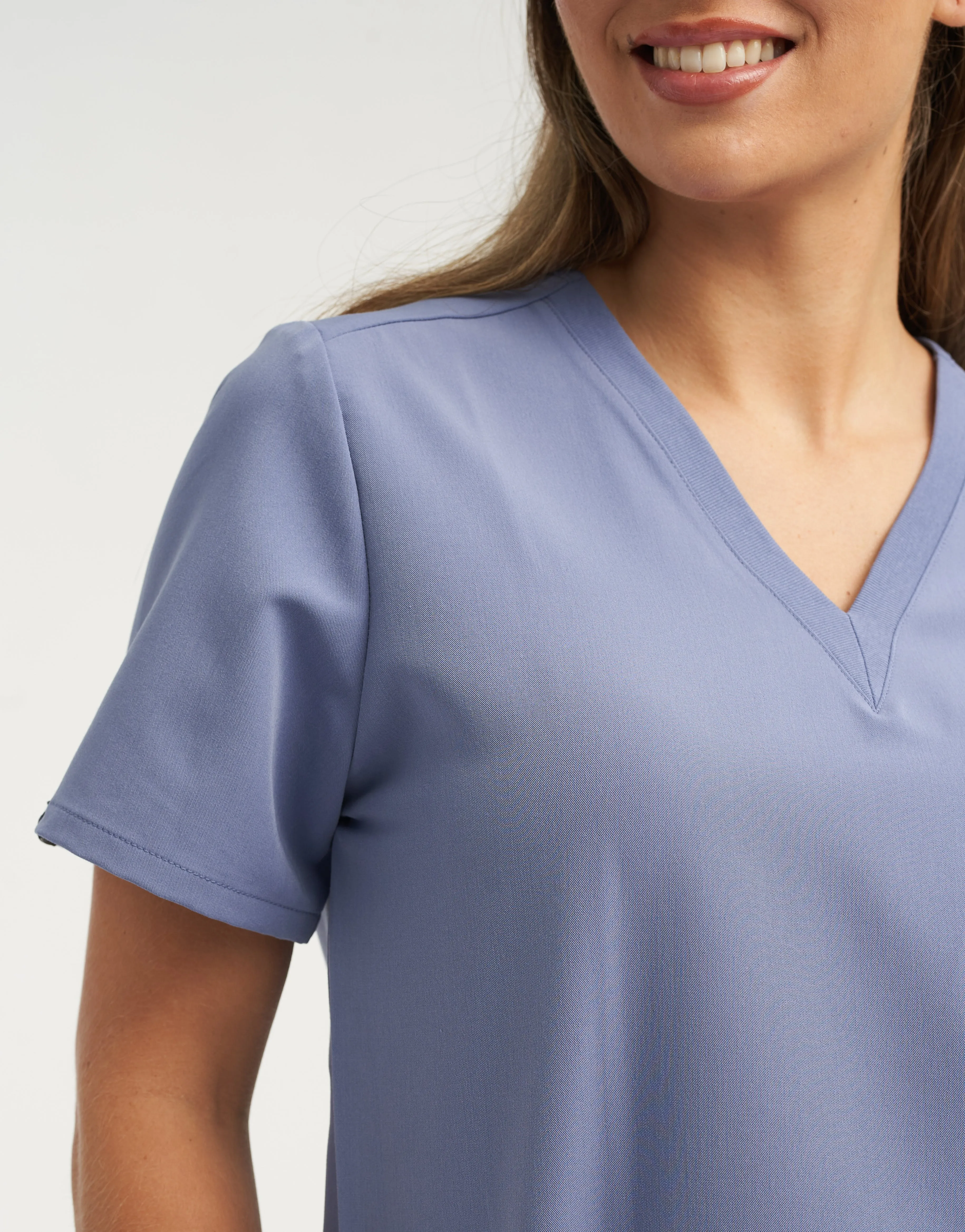 Essential One Pocket V Neck Scrub Top - Nova Blue