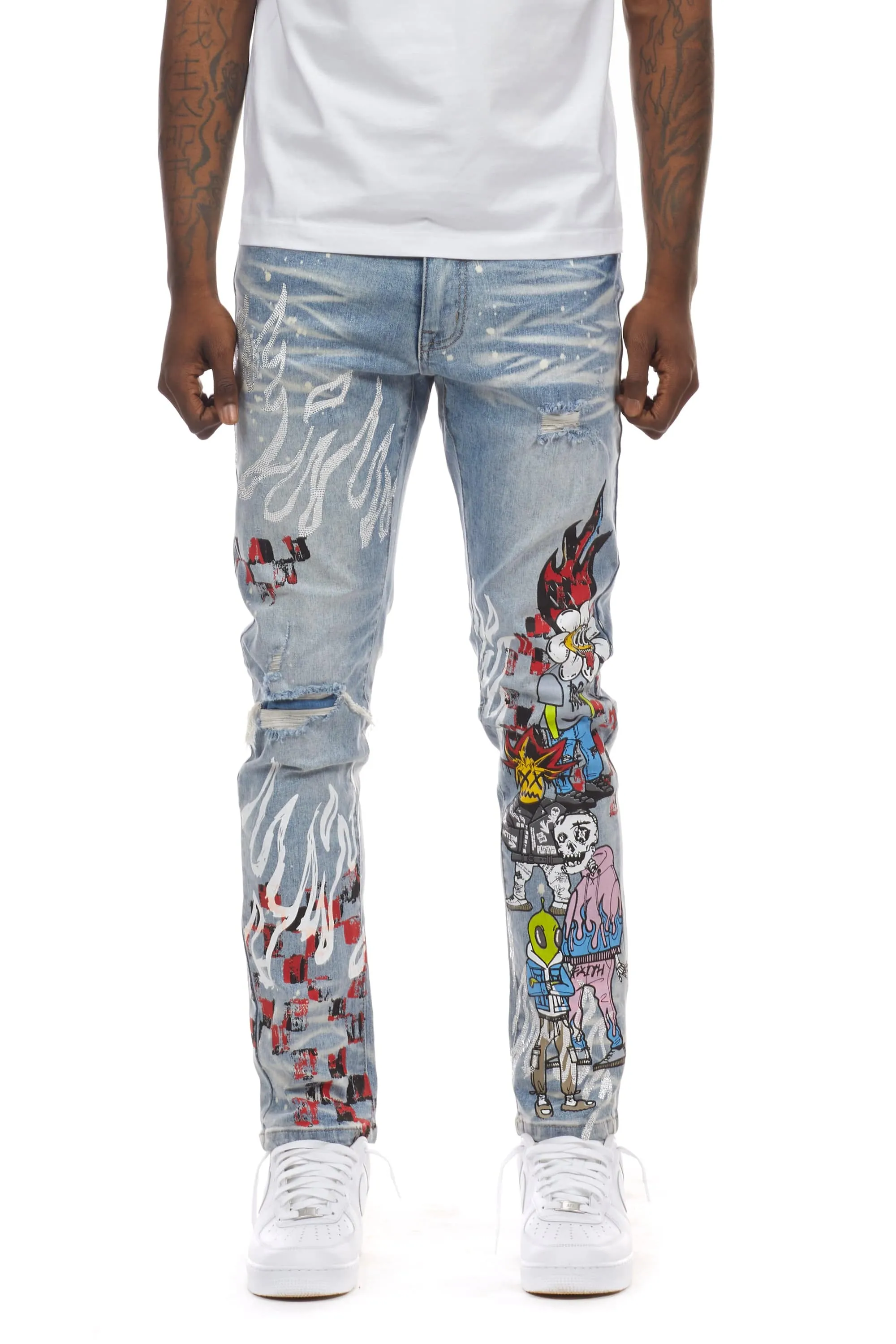 Flame Fashion Jeans - Preston Blue