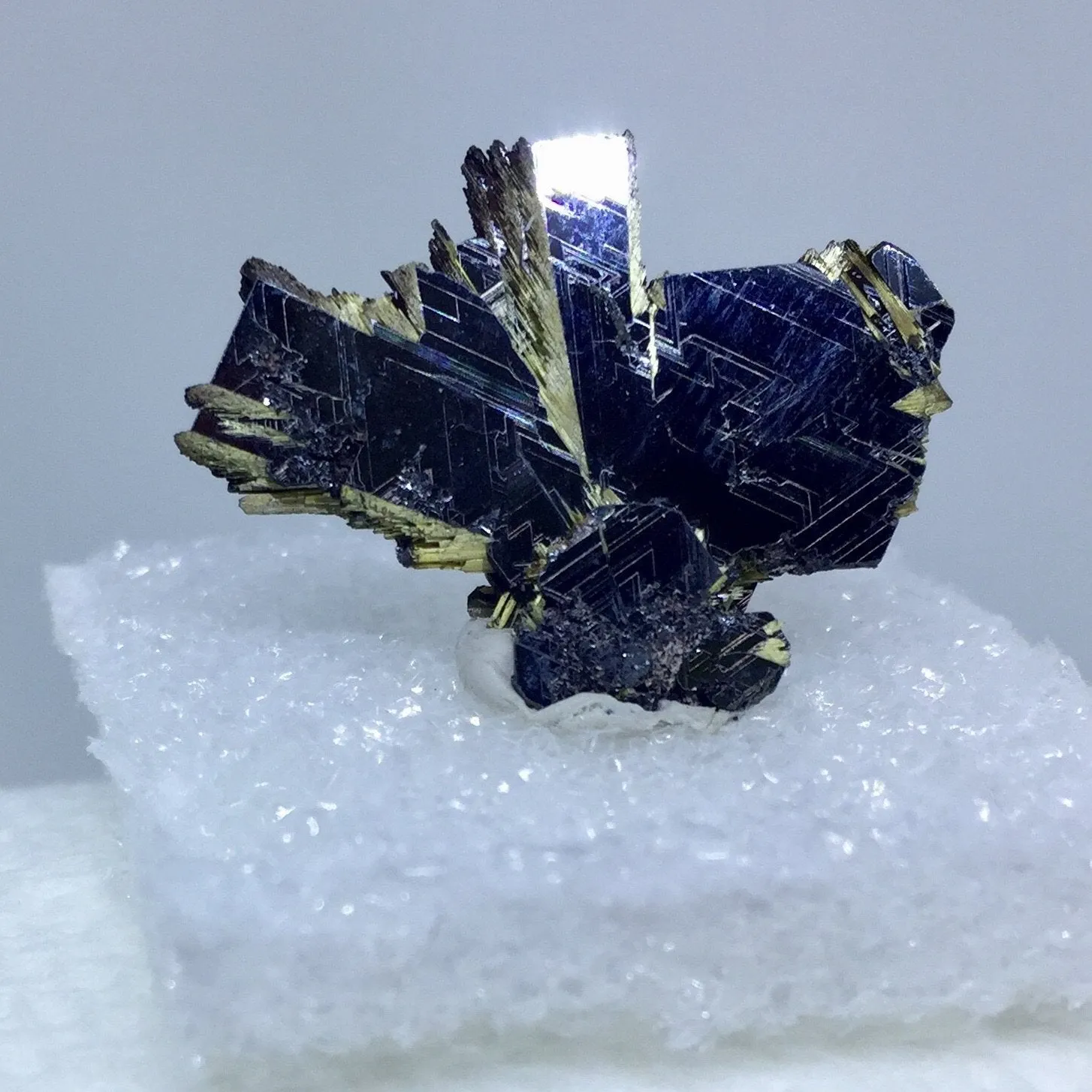 Golden Rutile on Hematite