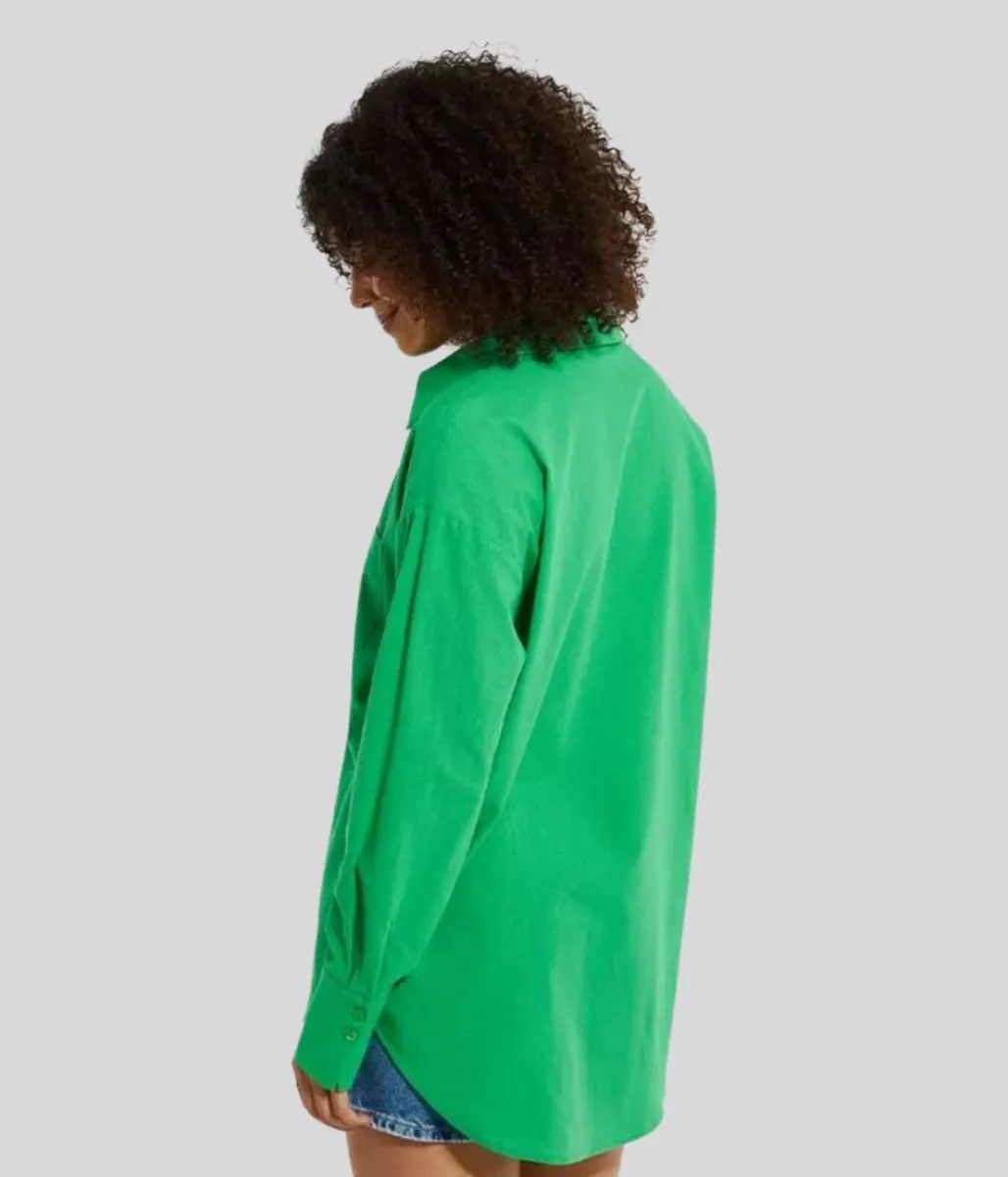 Green Linen Look Shirt