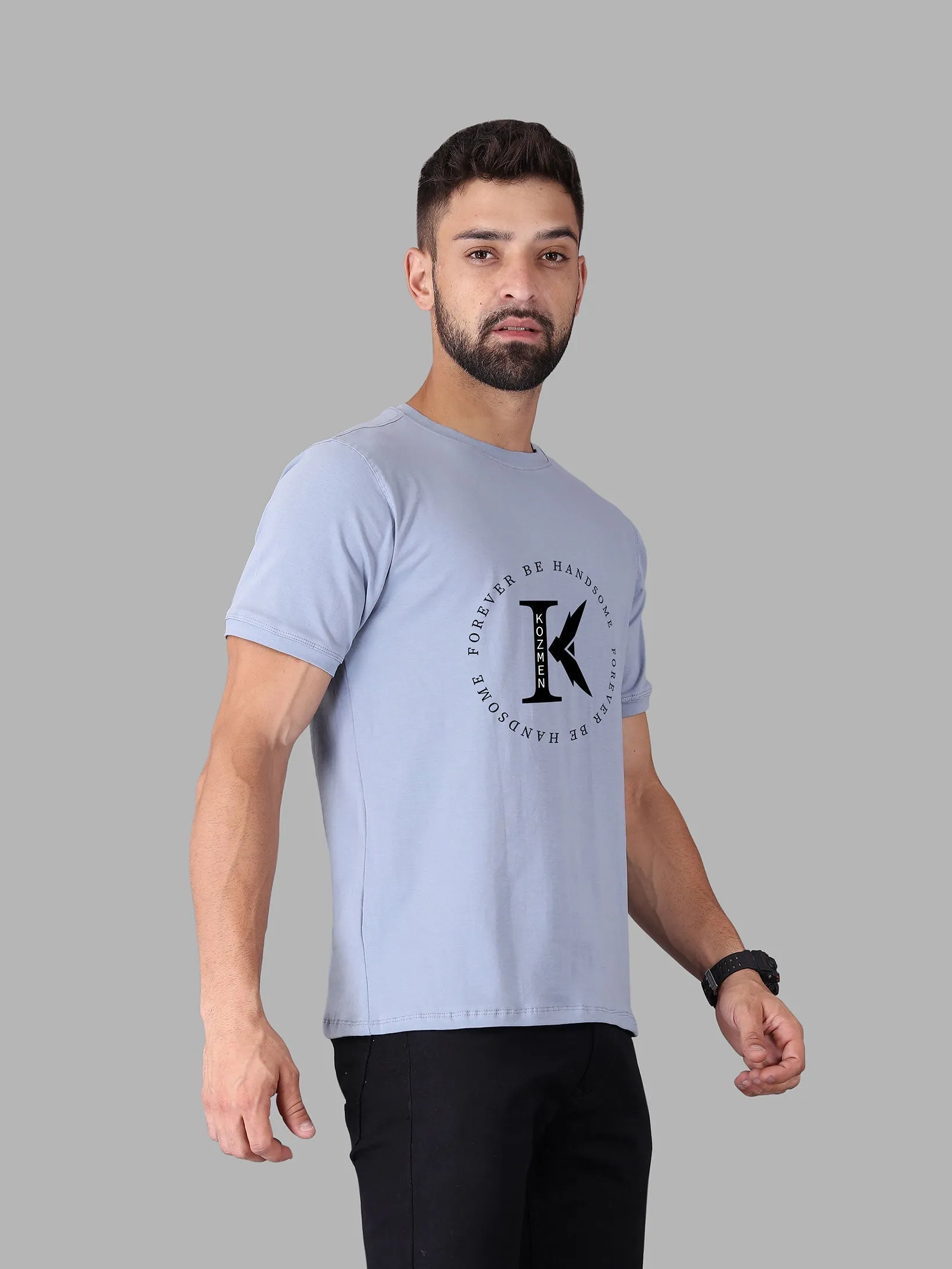 K Round Forever Be Handsome Crew Neck T-Shirt