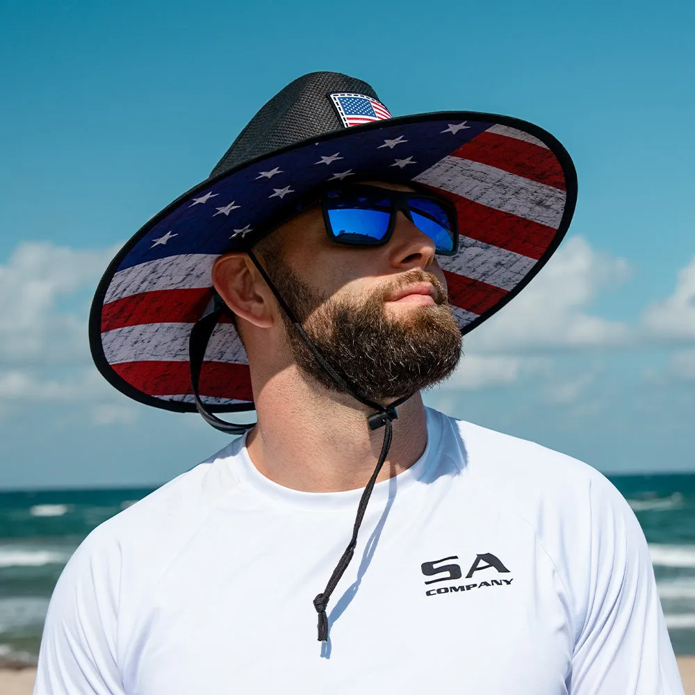 Keys Straw Hat | American Flag | Black