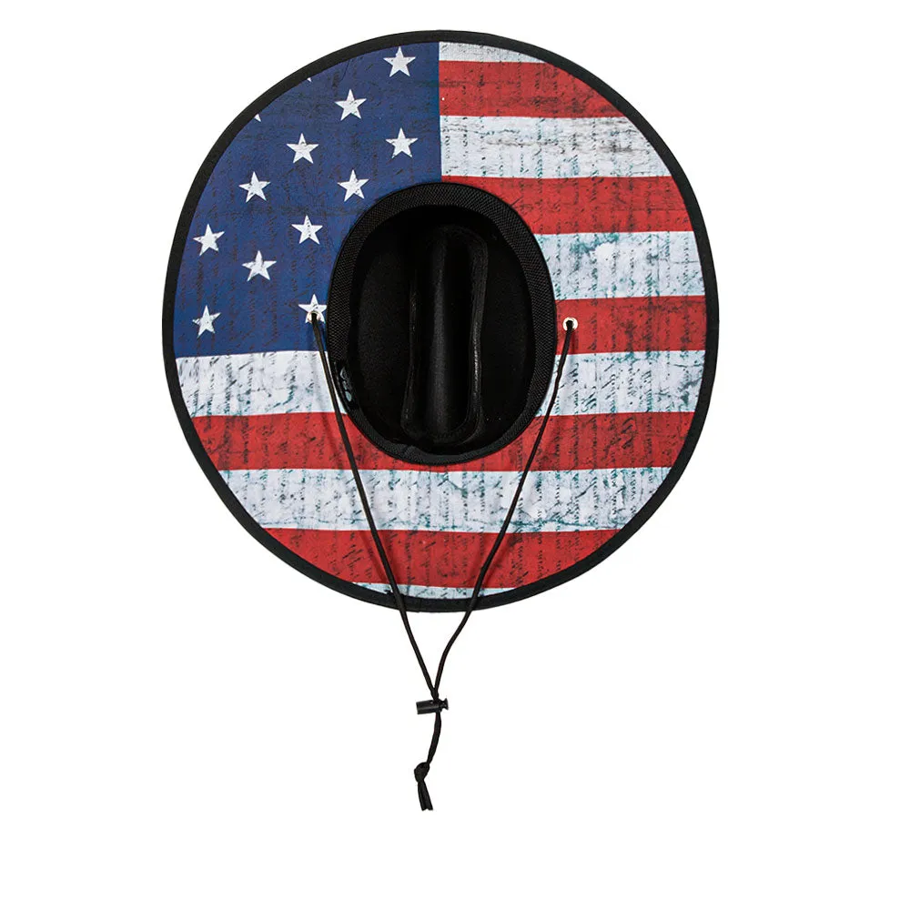 Keys Straw Hat | American Flag | Black