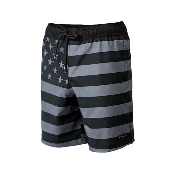 Kids Swim Trunks | Blackout American Flag