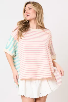 'Look Again' Top - Pink/Mint