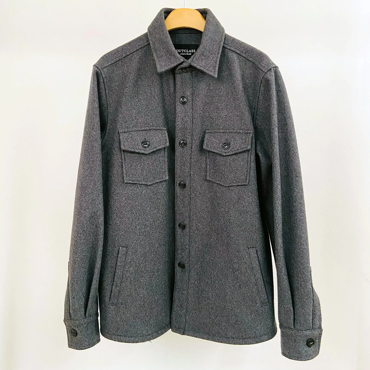 M - Charcoal Wool Overshirt