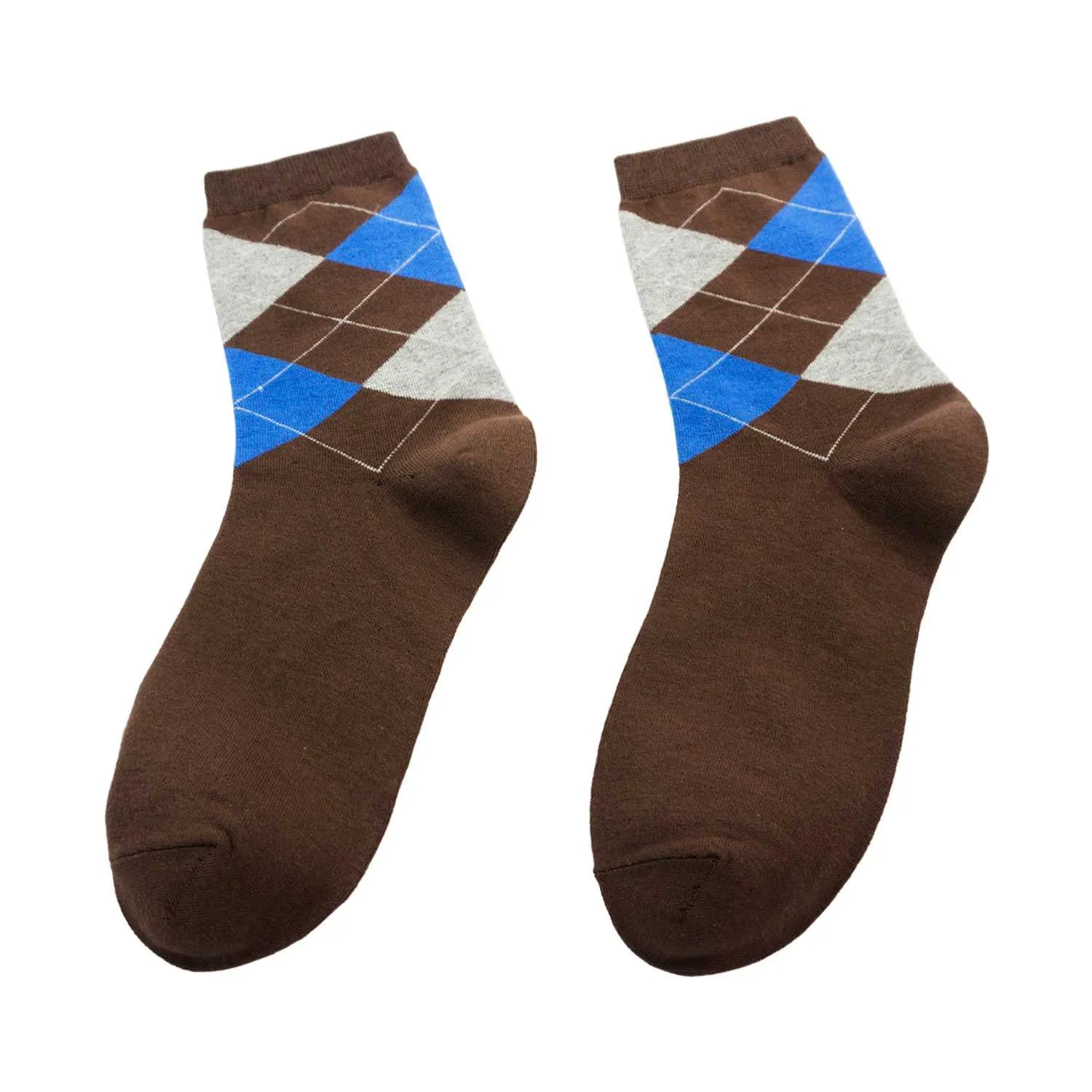 Men's Argyle Design Fashion Crew Socks