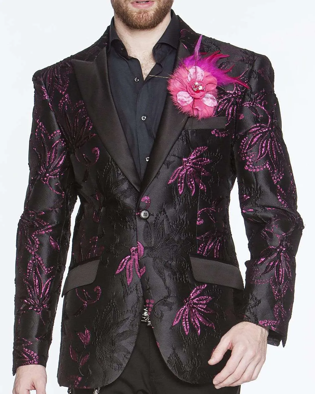 Men's Fashion Lapel Flower- Flower3 Pink