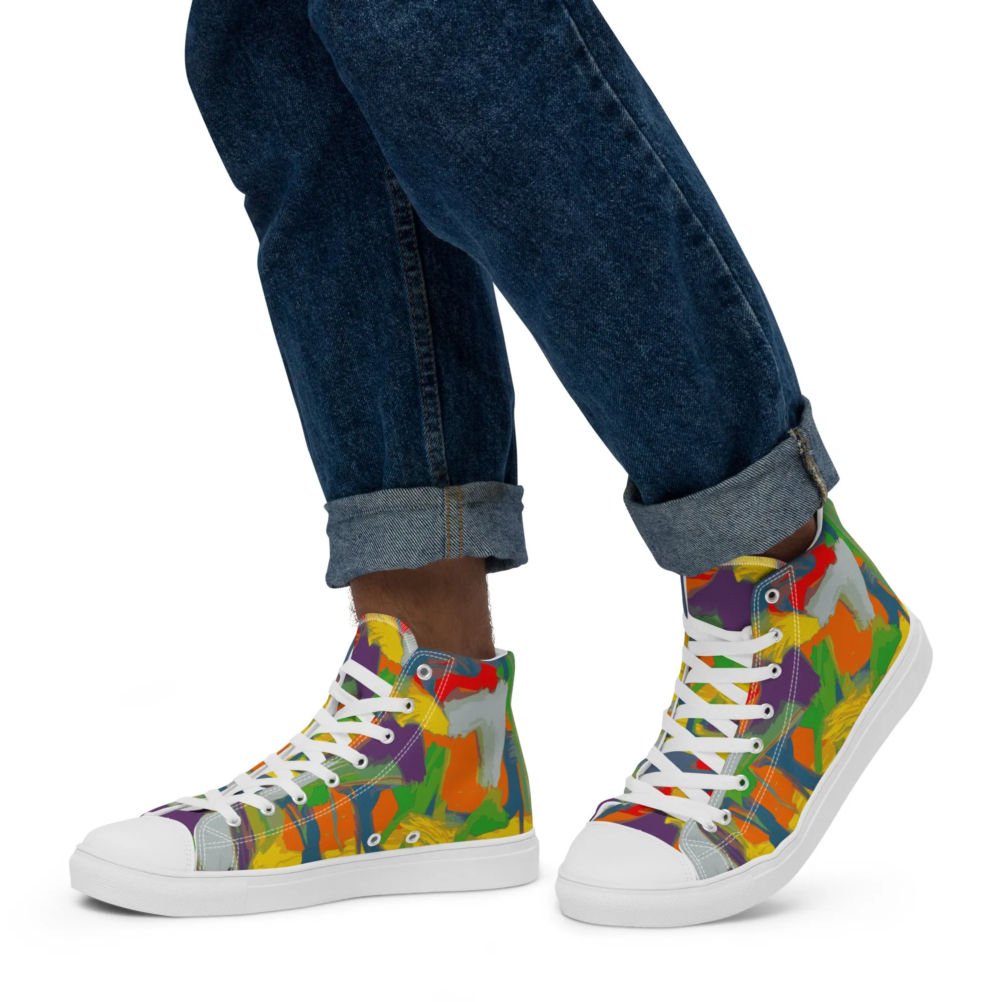 Men’s high top canvas shoes Graffiti/Mango