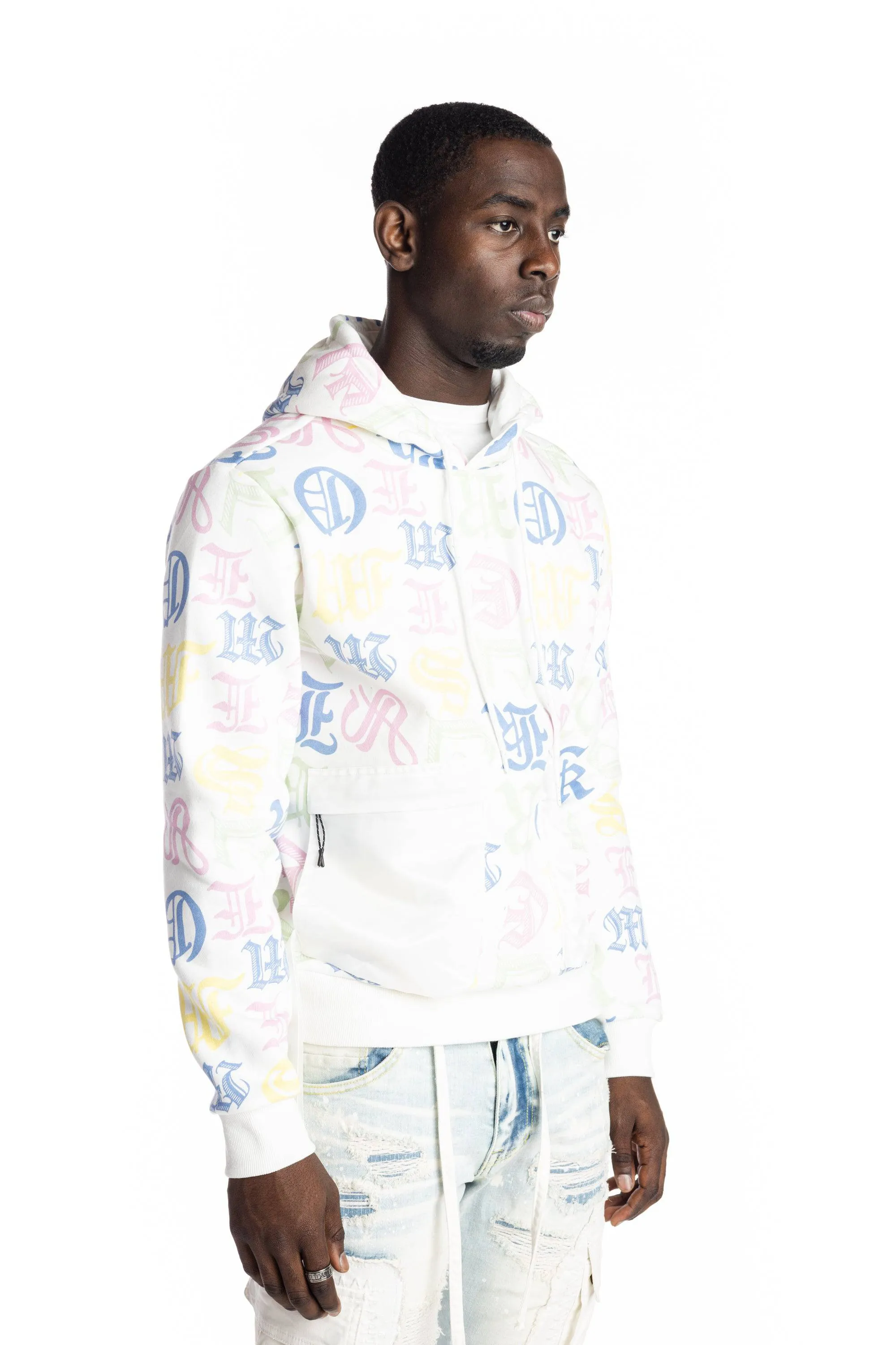 Monogram Fashion Hoodie - White/Multi