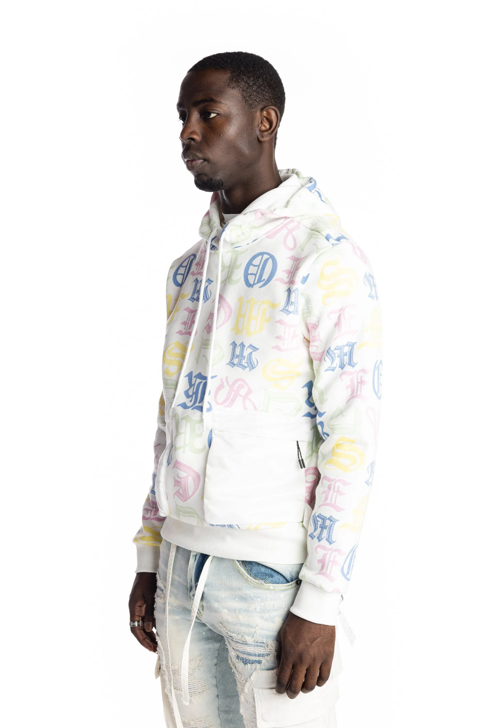 Monogram Fashion Hoodie - White/Multi