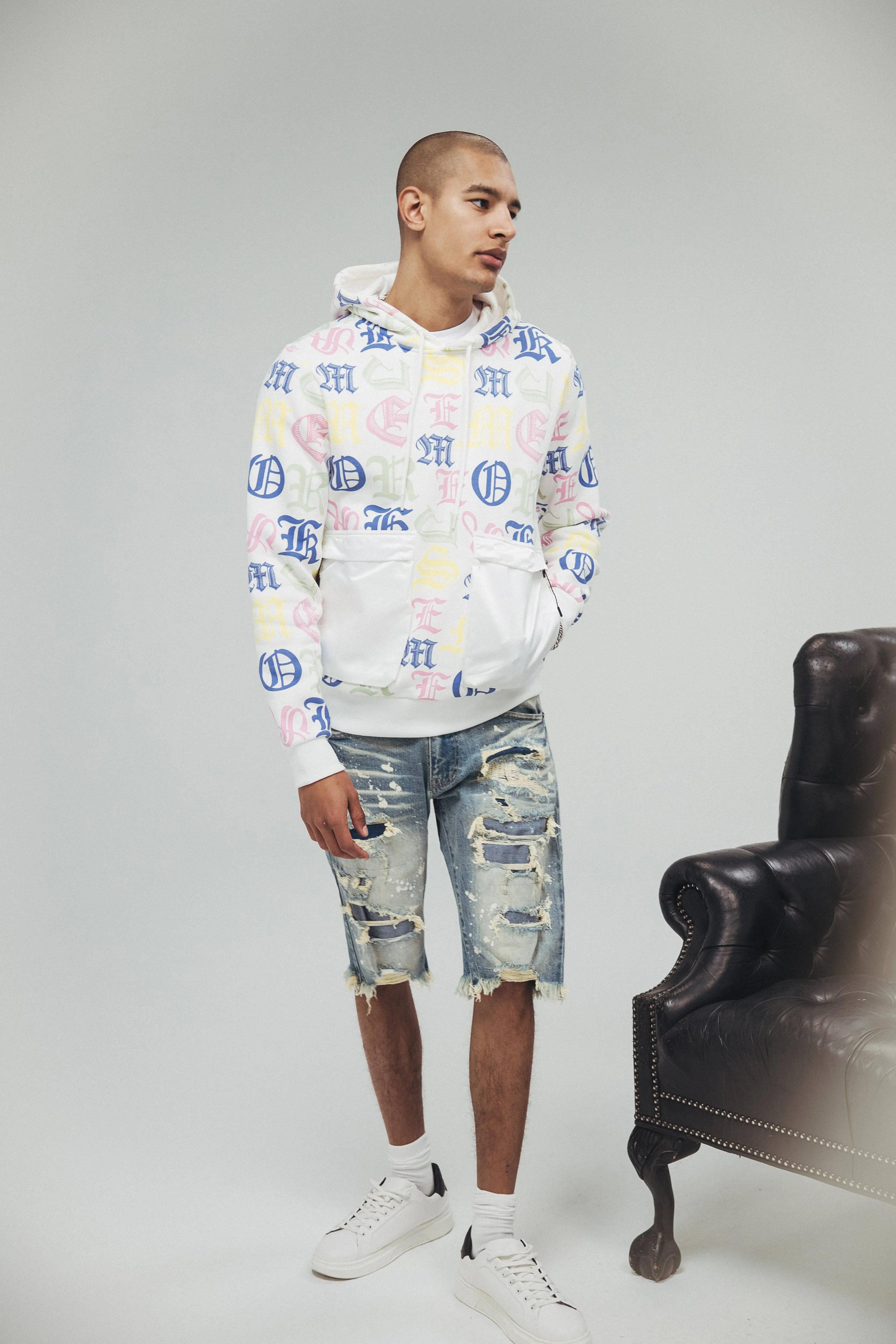 Monogram Fashion Hoodie - White/Multi