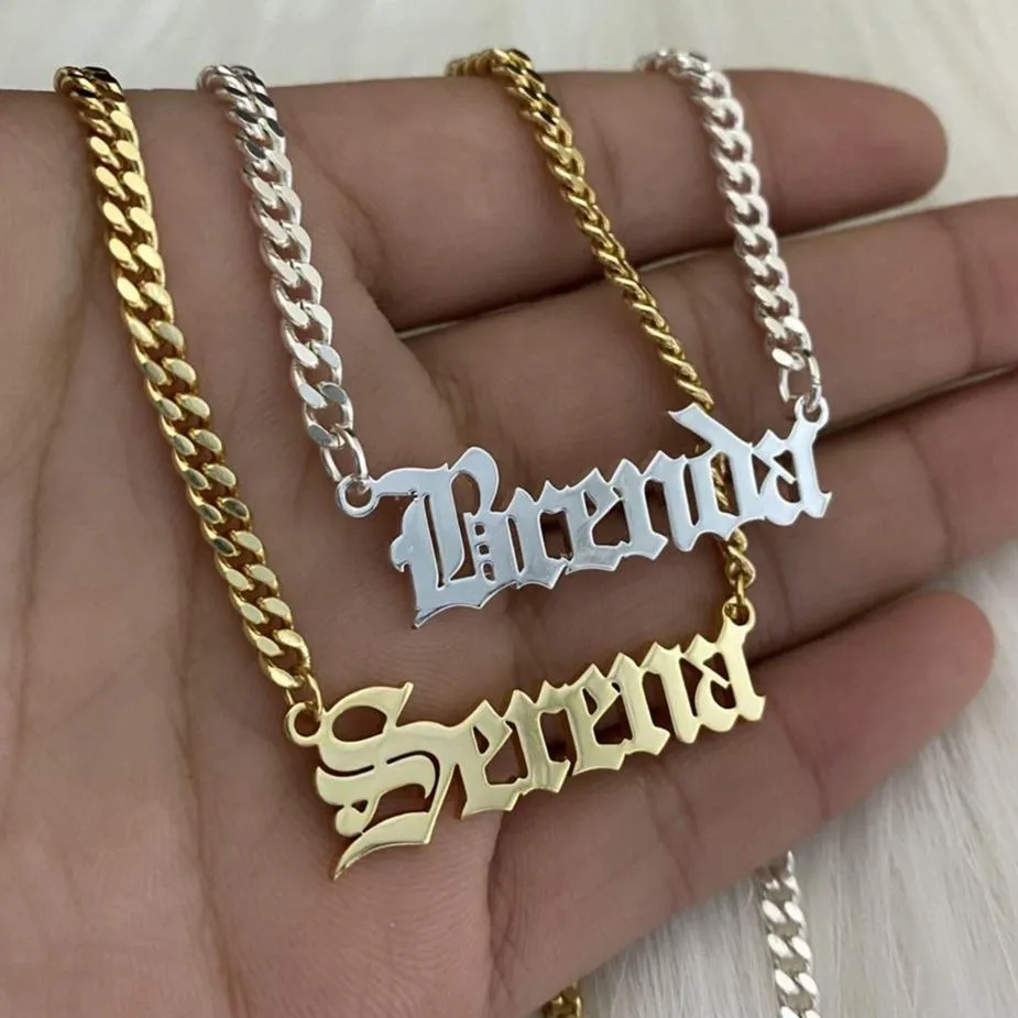 Old English Cuban Link Nameplate